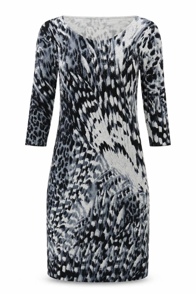 Planet Women's Grey Animal Print Sheath Dress XS