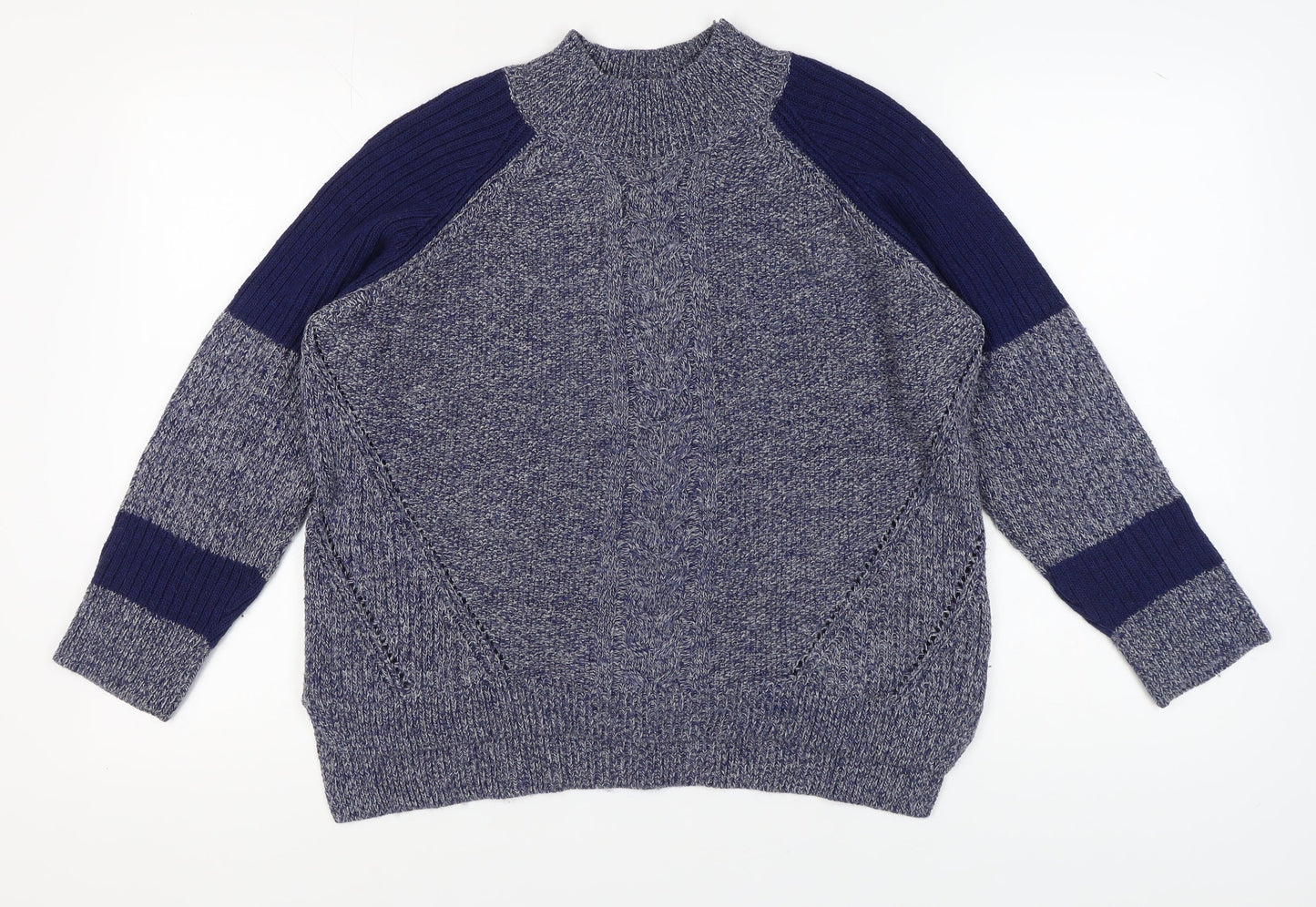 Marks and Spencer Women's Blue Knit Jumper - Size 16