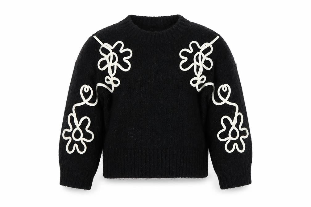 Marks & Spencer Girls Black Wool Pullover Jumper 4-5 Years