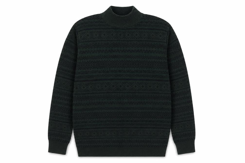 Trendyol Men's Green Pullover Jumper, Size L, Winter Knit