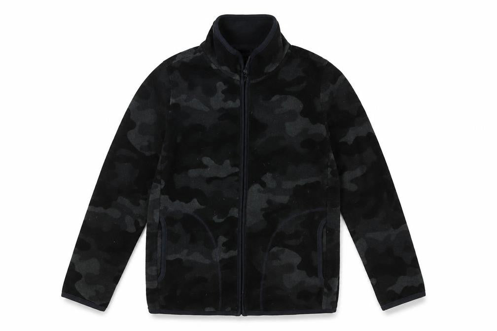 Uniqlo Boys Black Camouflage Zip Jacket, Size 12 Years