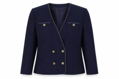 Eastex Women's Blue Double-Breasted Suit Jacket Size 16