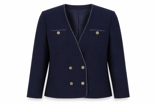 Eastex Women's Blue Double-Breasted Suit Jacket Size 16