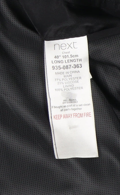 Next Men's Grey Blazer 40 Long Jacket
