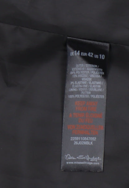 Close-up detail of Miss Selfridge Women's Black Blazer, size 14