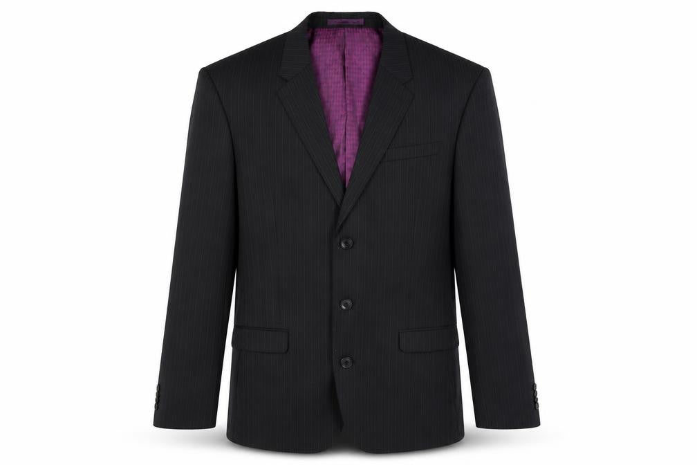 Next Men's Black Striped Wool Blazer Size 38R
