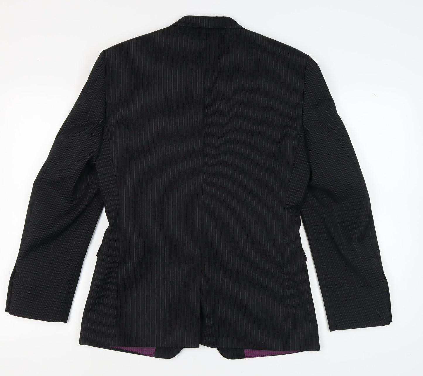 Next Men's Black Striped Wool Blazer Size 38R