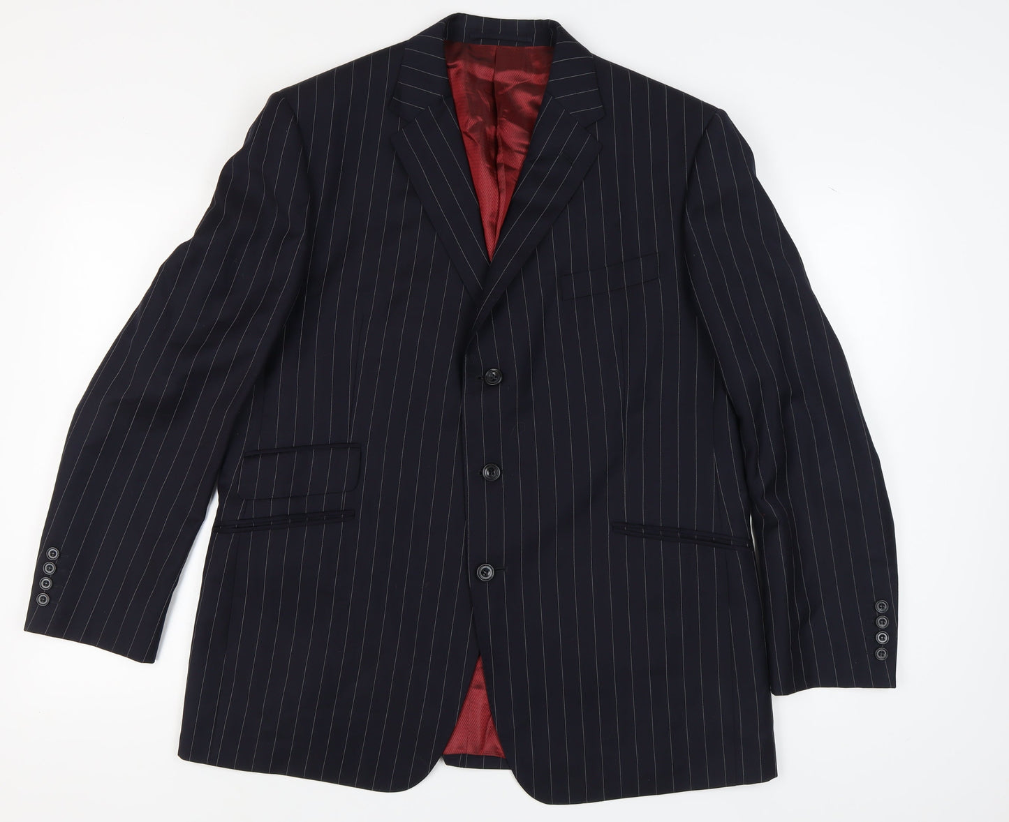 Marks and Spencer Men's Blue Striped Blazer M