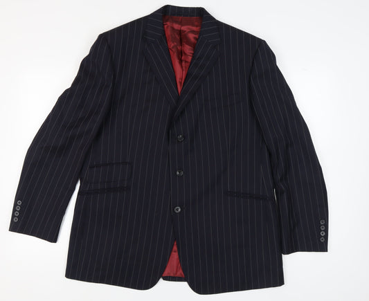 Marks and Spencer Men's Blue Striped Blazer M