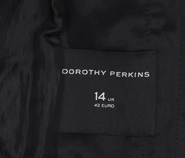 Dorothy Perkins Women's Black Long Coat Size 14