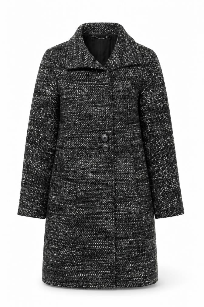 Laura Ashley Women's Grey Overcoat - Size 8 Classic Style