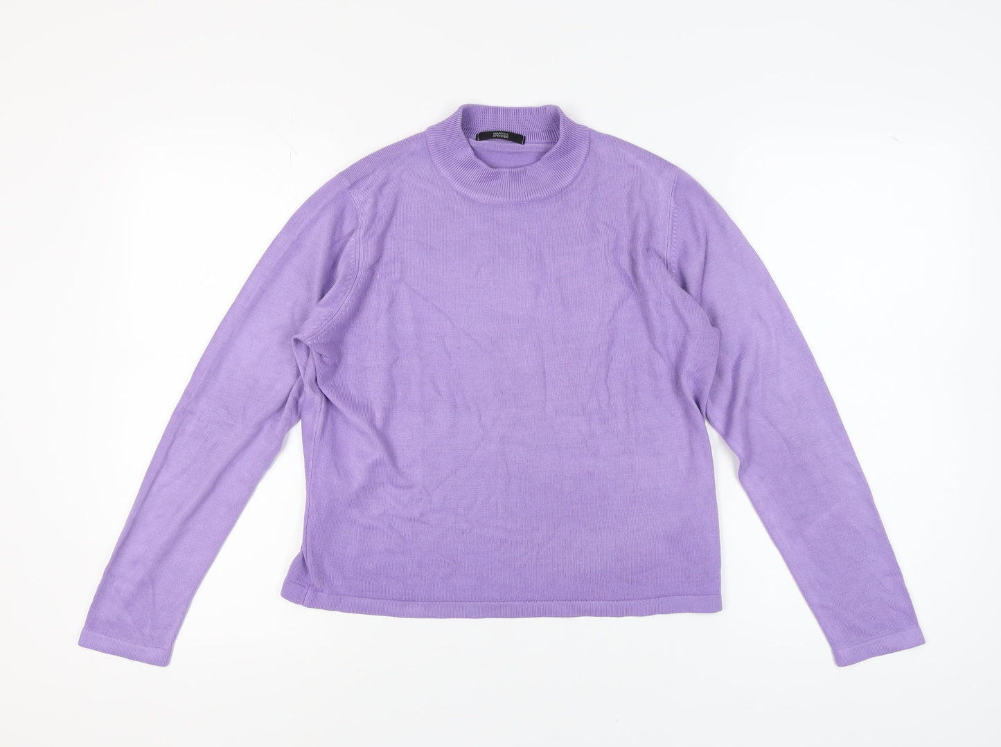 Marks and Spencer Women's Purple Mock Neck Jumper