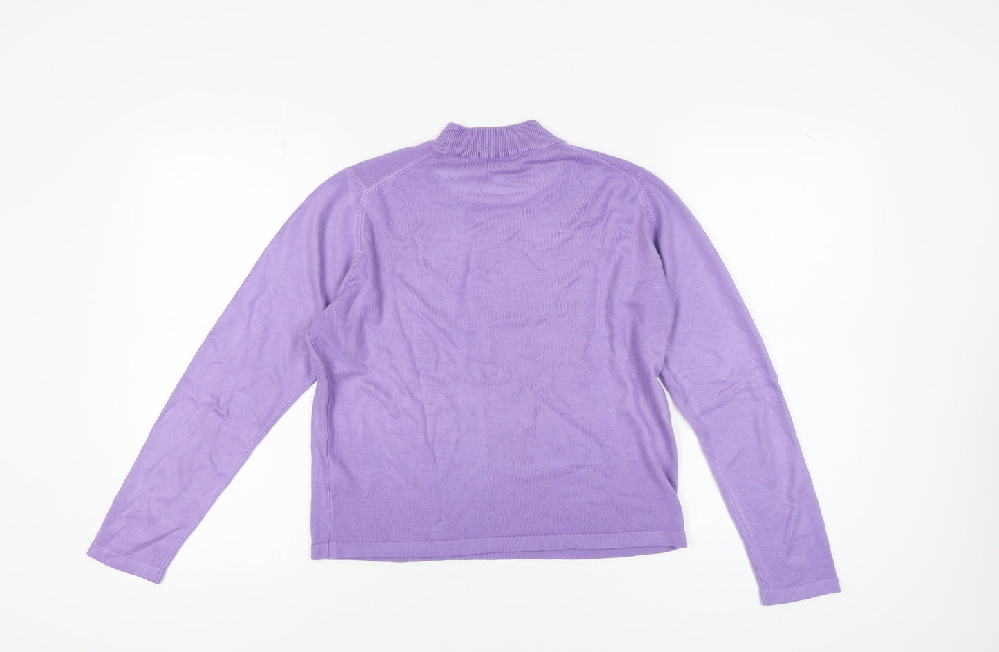 Marks and Spencer Women's Purple Mock Neck Jumper