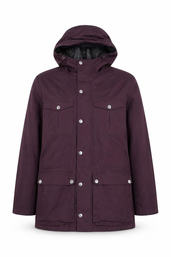 Joules Women's Purple Waterproof Hooded Rain Jacket S