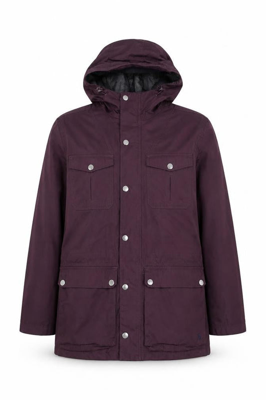Joules Women's Purple Waterproof Hooded Rain Jacket S