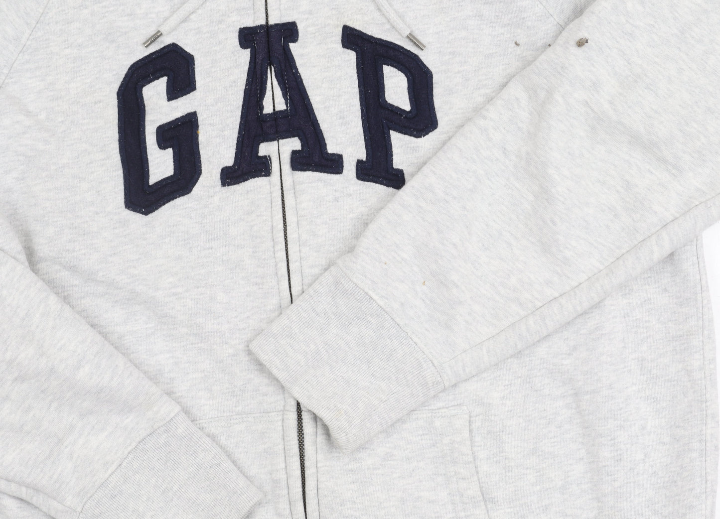 Gap Men's Grey Hooded Varsity Jacket L