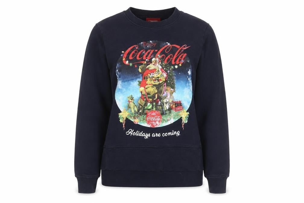 Tu Women's Blue Christmas Graphic Pullover Sweatshirt Size 8