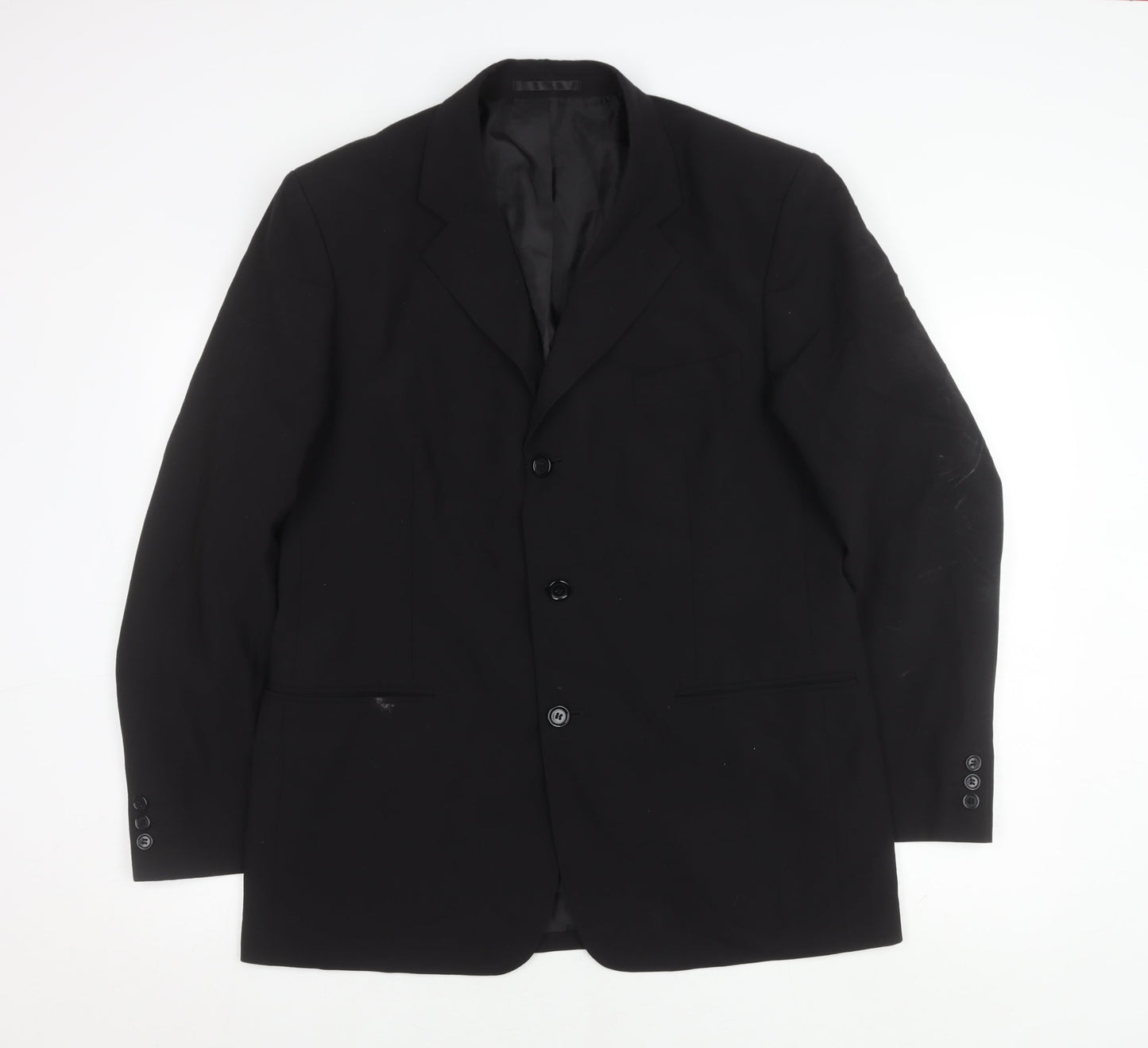 Lincroft Men's Black Wool Blazer, Size 40R, Formal Wear