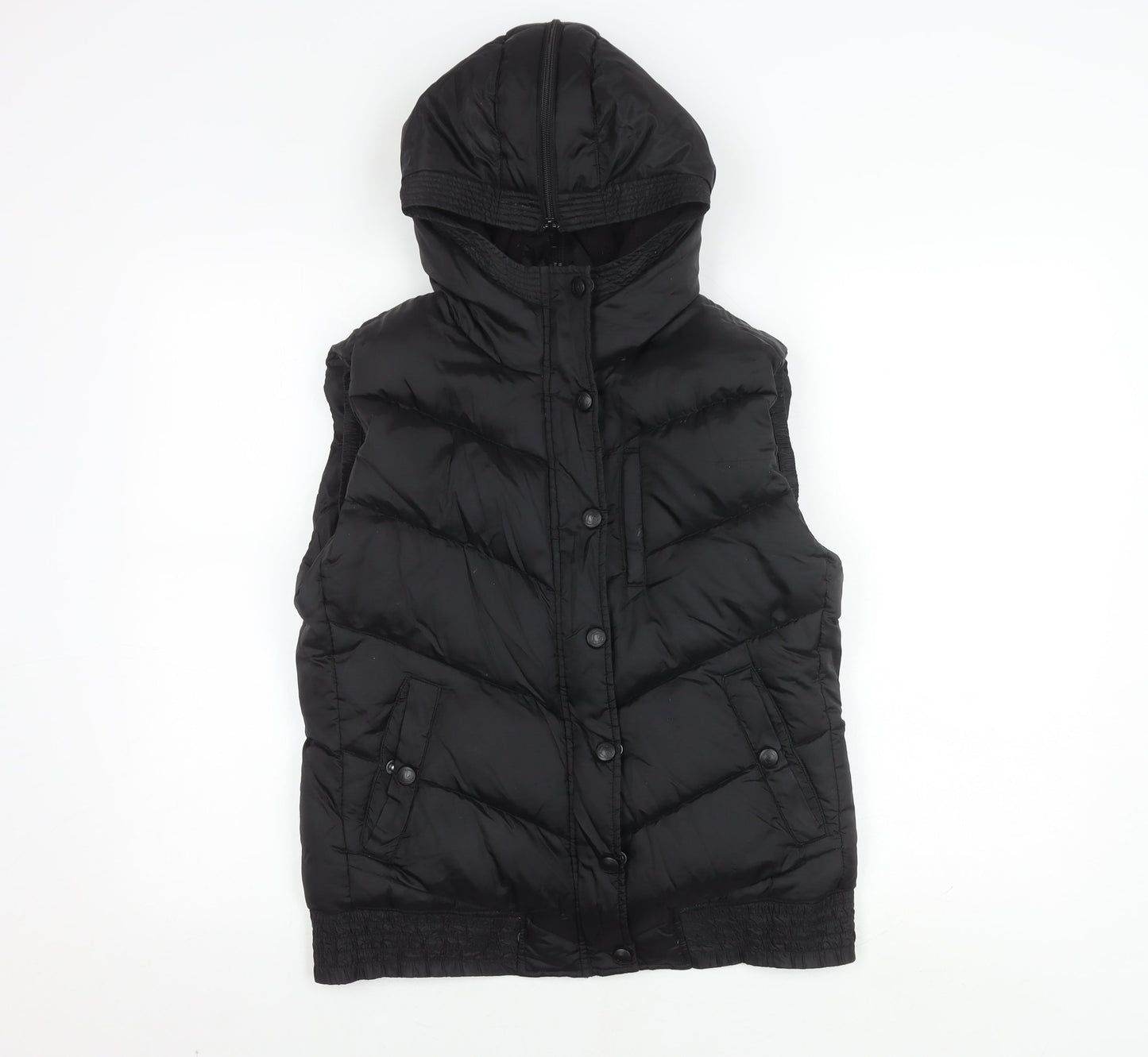 H&M Men's Black Puffer Jacket S - Hooded, Padded