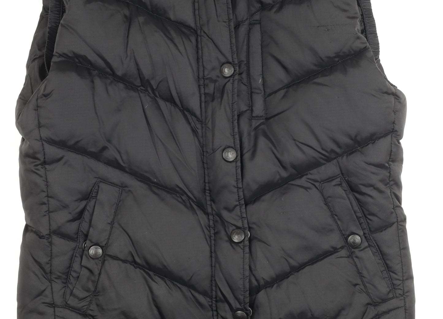 H&M Men's Black Puffer Jacket S - Hooded, Padded