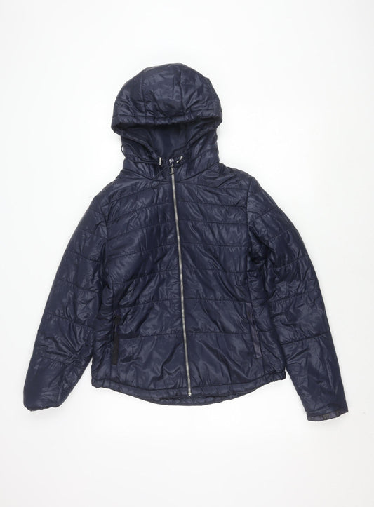 Bershka Women's Blue XL Puffer Jacket Winter