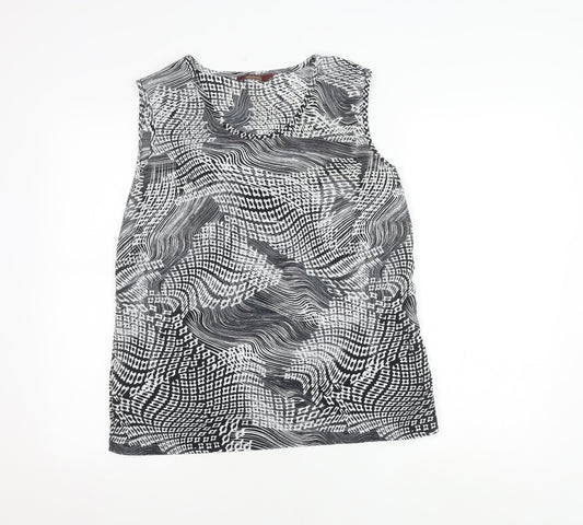 Vantican Women's Black Geometric Blouse, Size 12