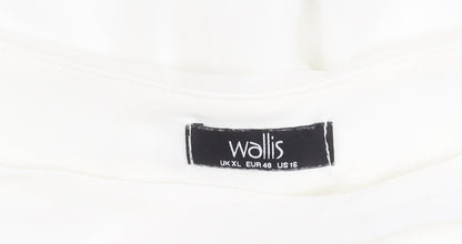 Wallis Women White XL Sequin Short Sleeve Top