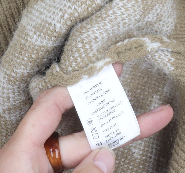 Motel Women's Beige Geometric Pullover Jumper M