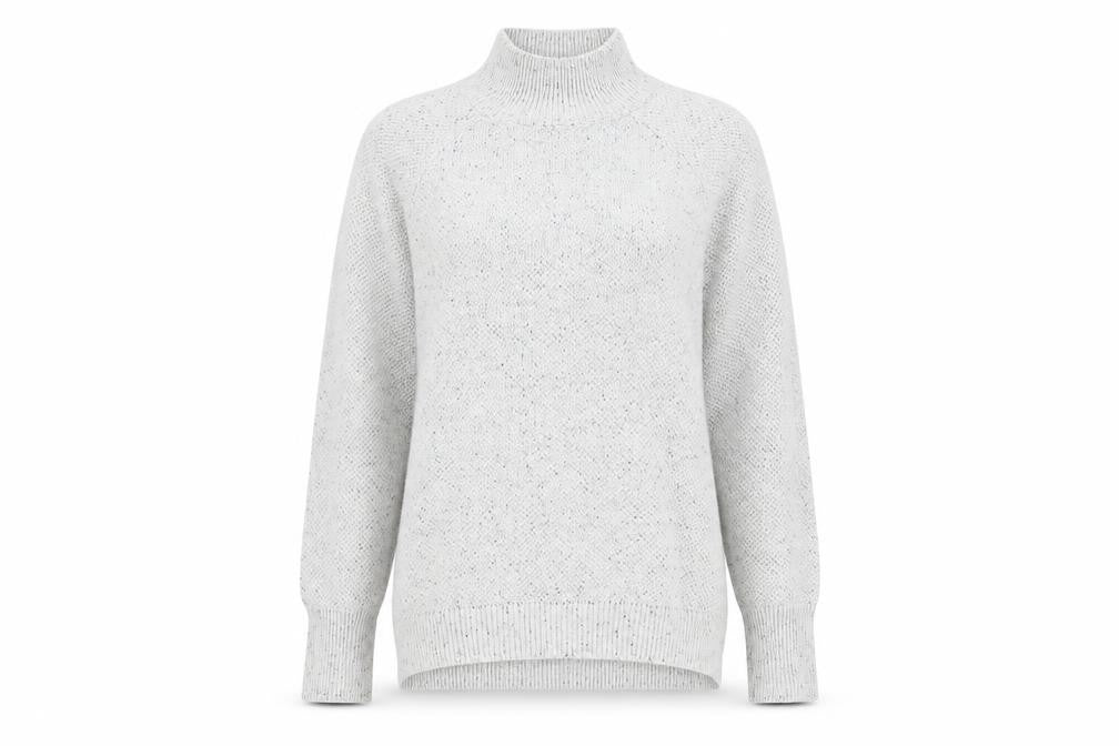 Artisan NY Women's Grey Mock Neck Jumper, Size L