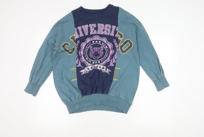 Additional front view of Next girls’ blue graphic sweatshirt, 11 years