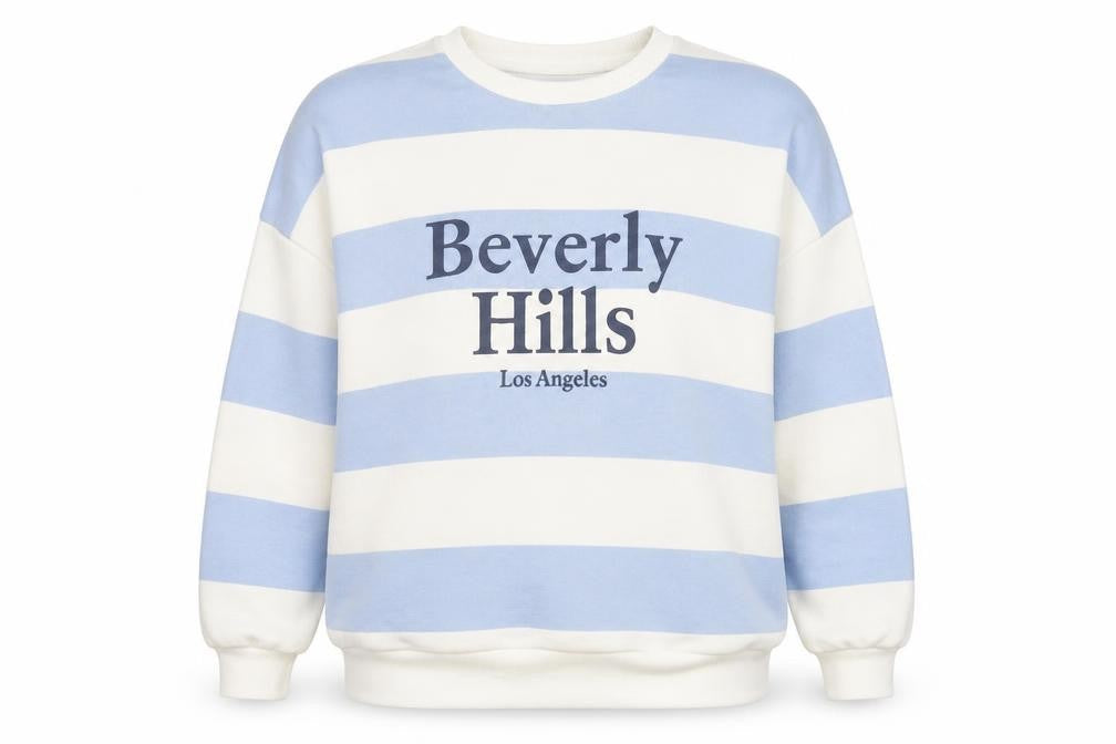 Yours Women's Blue Striped Pullover Sweatshirt 26-28