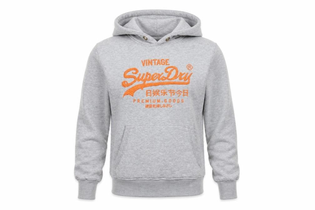 Superdry Grey Hoodie S Unisex Adults Pullover Fleece