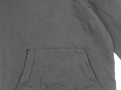 Close-up detail of Calvin Klein girls’ black pullover hoodie, size 16