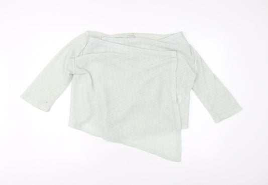 H&M Women's Ivory Pullover Knit Wrap Over Jumper Size L