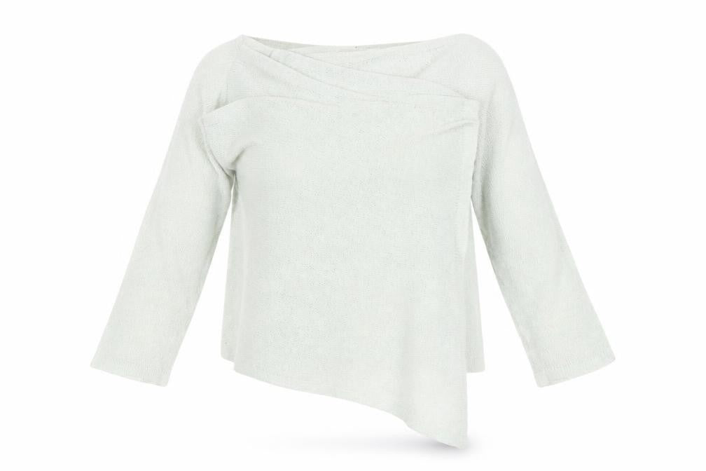 H&M Women's Ivory Pullover Knit Wrap Over Jumper Size L