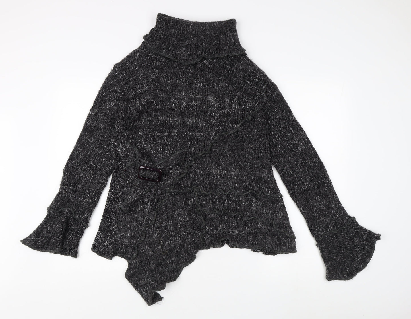 QED London Grey Roll Neck Pullover Women's M Jumper