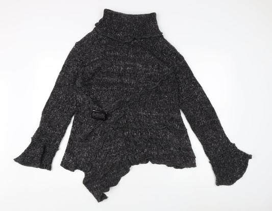QED London Grey Roll Neck Pullover Women's M Jumper