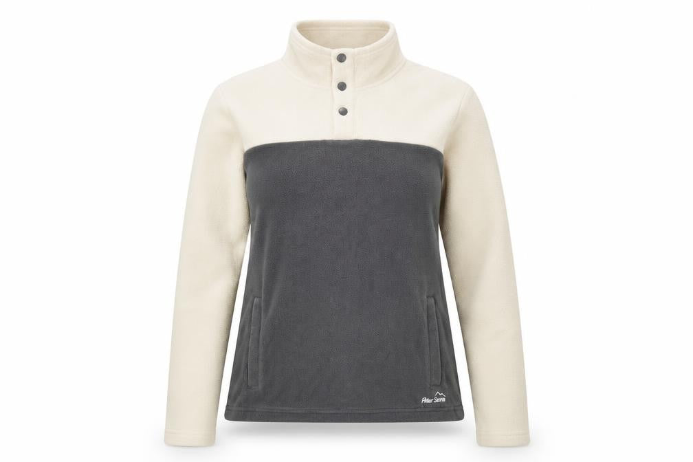 Peter Storm Women's Ivory Grey Fleece Sweatshirt - Size 12