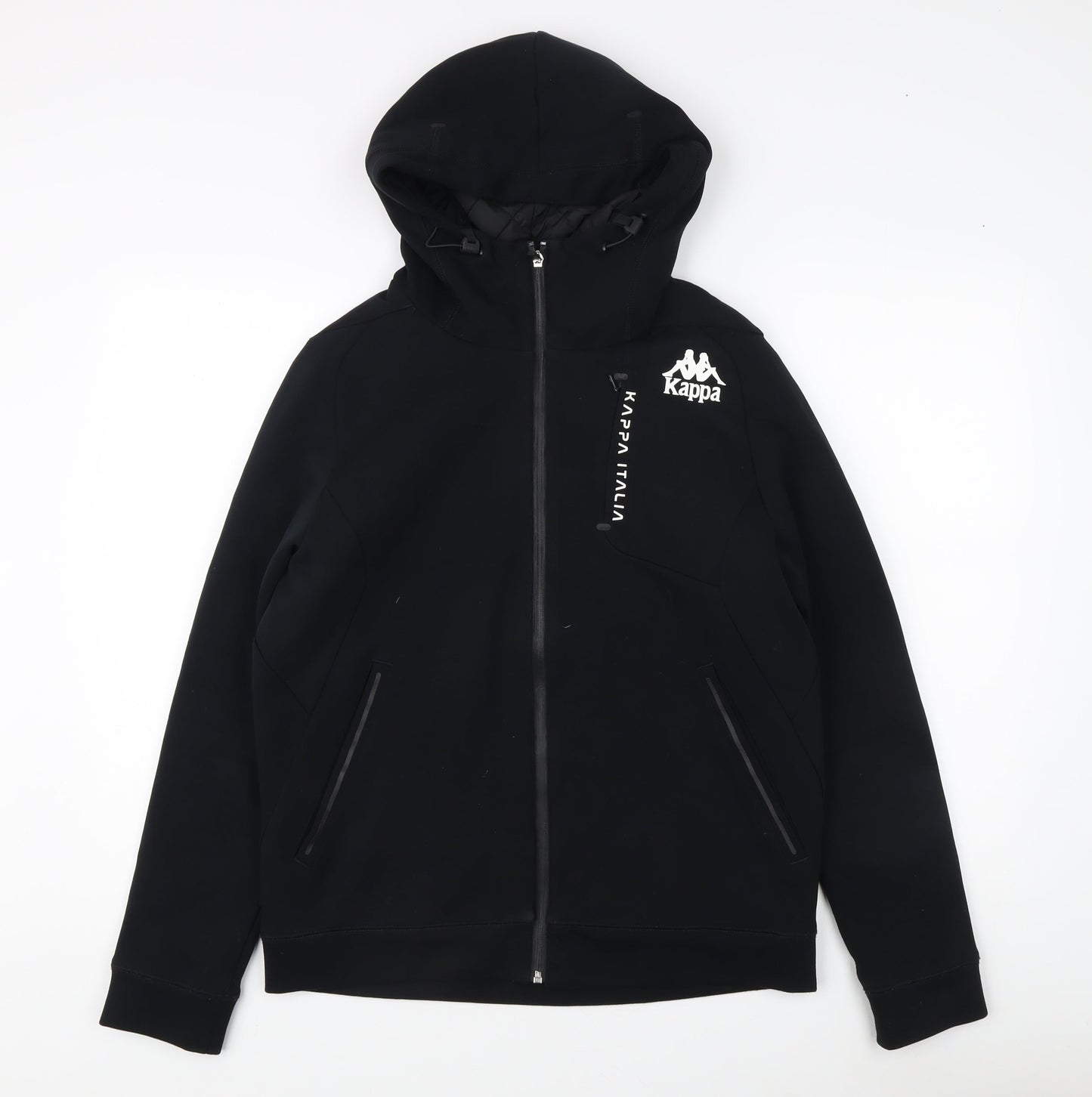 Kappa Men's Black Hooded Jacket, Size L, Casual Wear