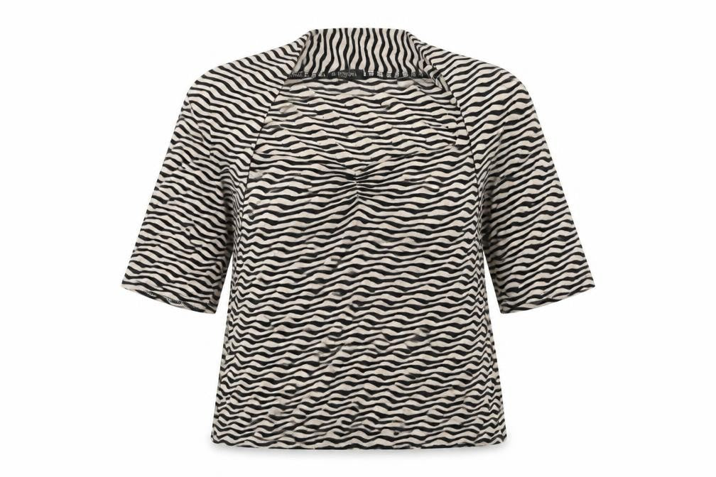 Alexon Women's Black Geometric 3/4 Sleeve Top L