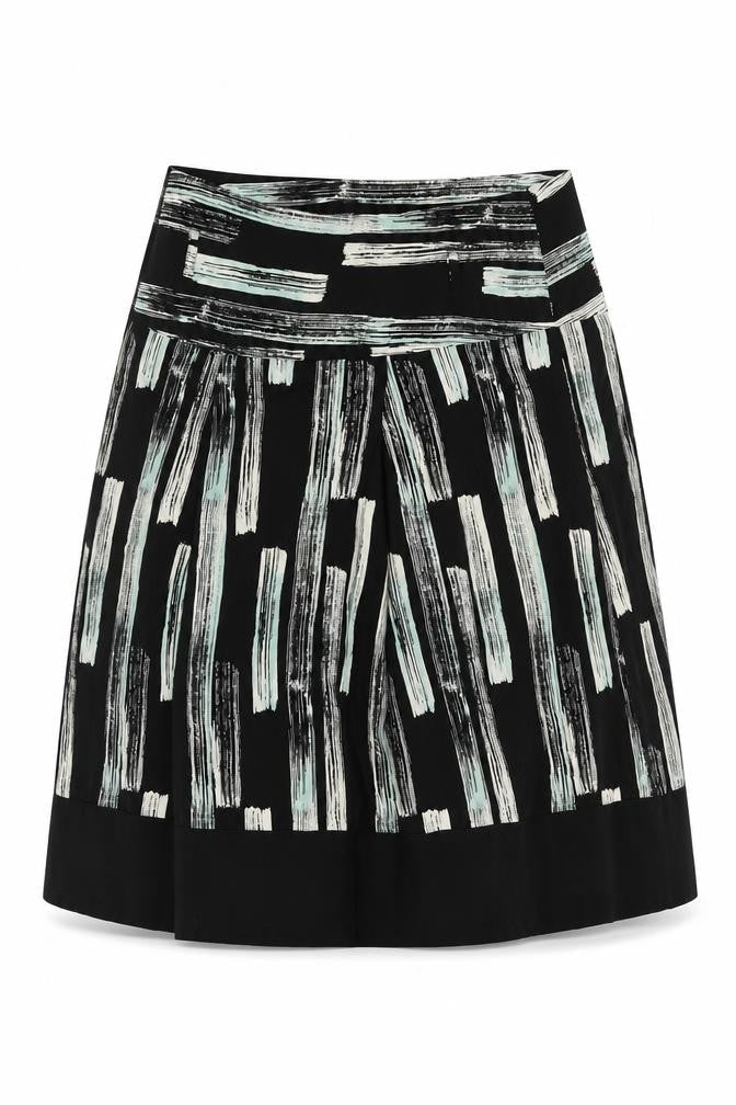 Reiss Women's Black Geometric Print Skirt