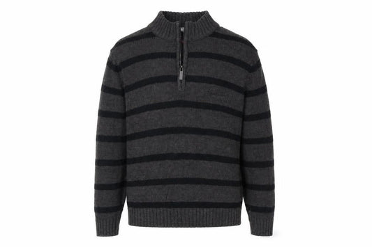 Pierre Cardin Men's Grey Striped Pullover Jumper, S