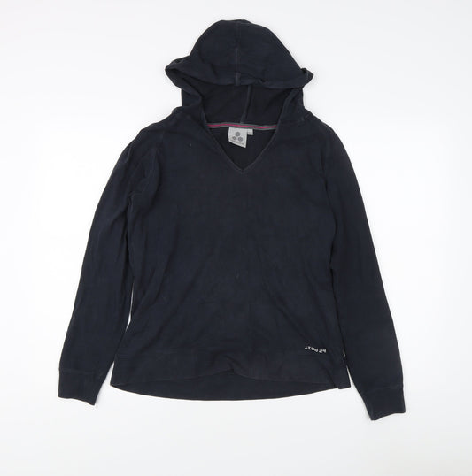 Tog 24 Women's Black Cotton V-Neck Hoodie, Size 12