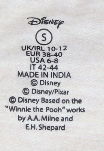 Preloved Disney Women Beige Pullover Sweatshirt Size S 10-12 Winnie the Pooh - Detail
