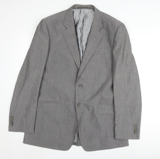 Linea Men's Grey Striped Blazer, Size 42R