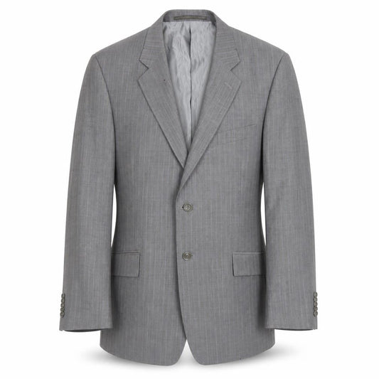 Linea Men's Grey Striped Blazer, Size 42R