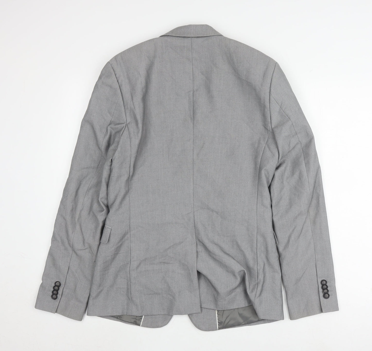 Topman Men's Grey Blazer, Size 36, Single-Breasted