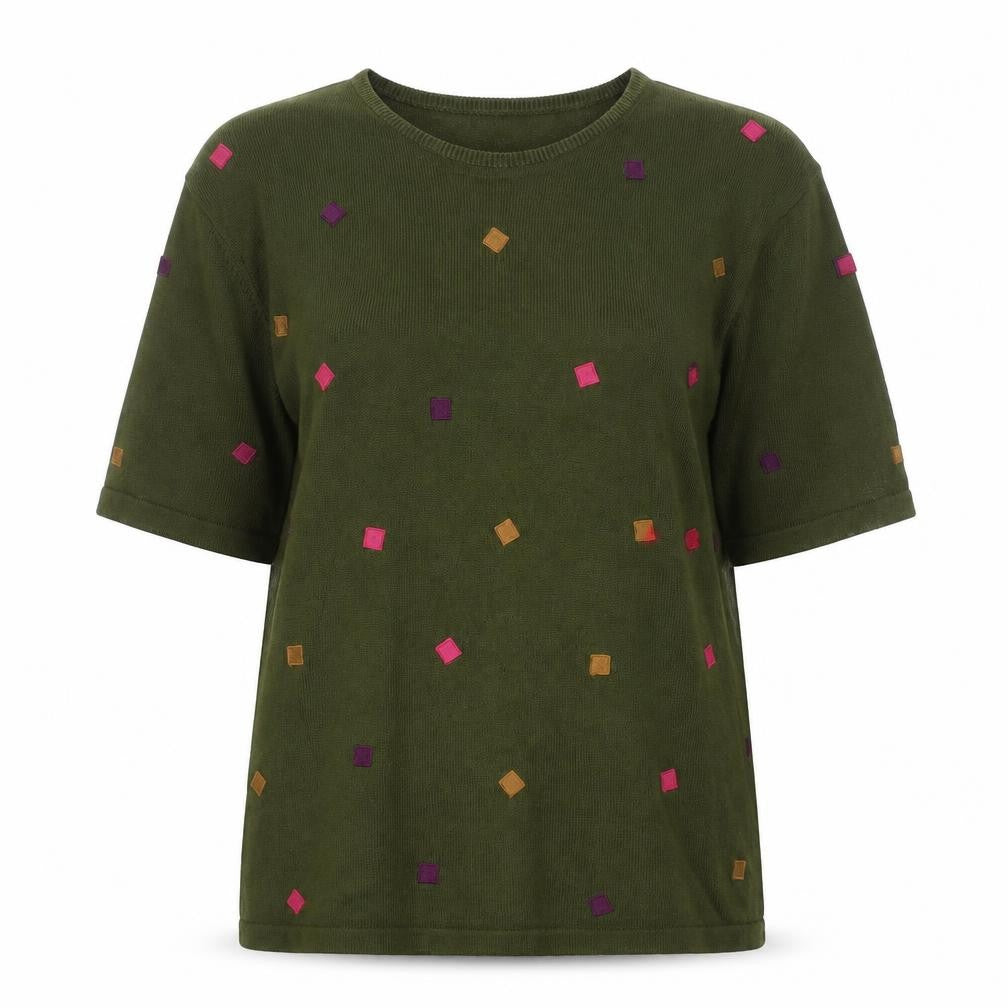 Alexon Women's Green Embroidered Jumper Medium
