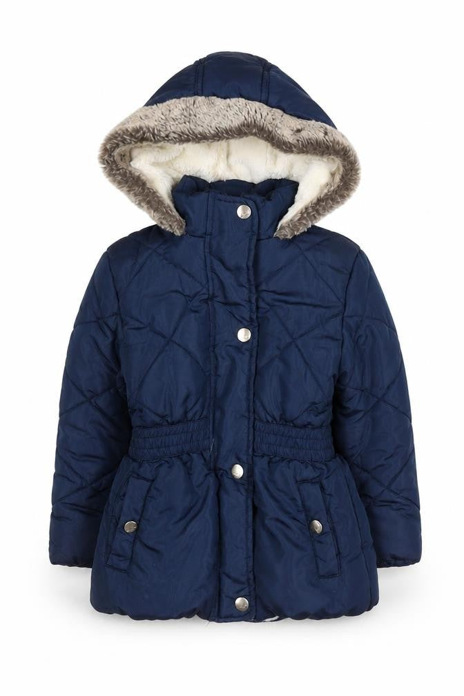 Junior J Girls Blue Hooded Puffer Jacket 2-3 Years