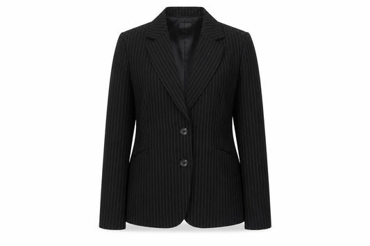 Mexx Women's Black Pinstripe Suit Jacket Size 18